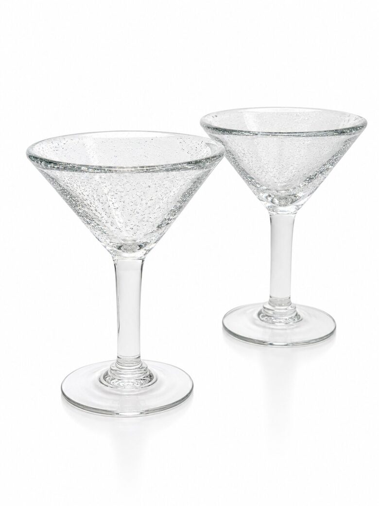 Set of Blown Glass Martini Glasses