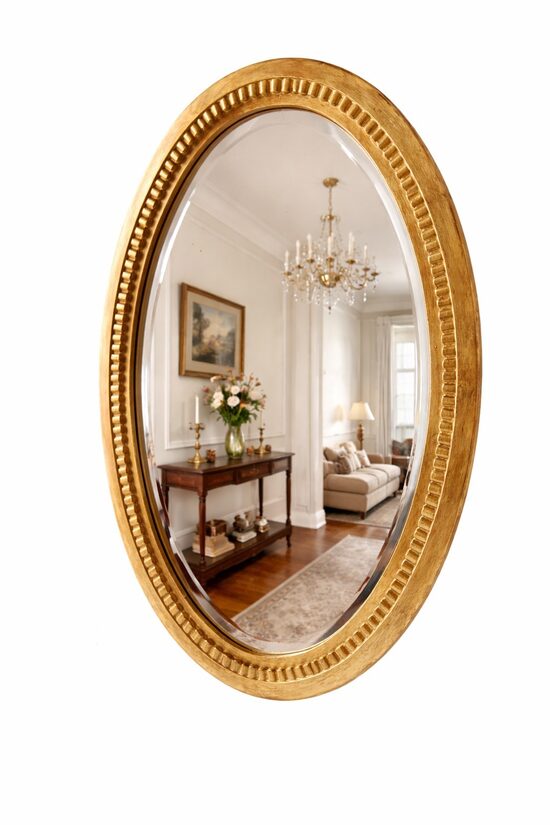 Ovāls koka spogulis