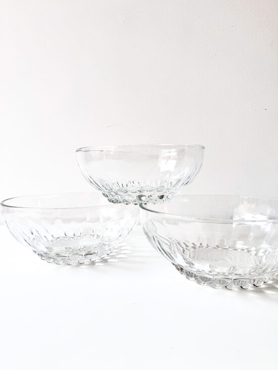 Vintage stikla bļodas no Reims, Francija, 1970.