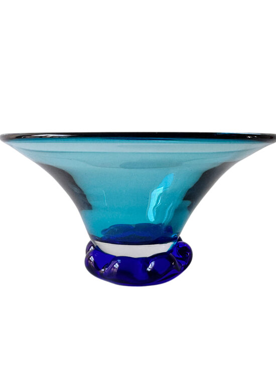 Midcentury kobalta zila stikla trauks