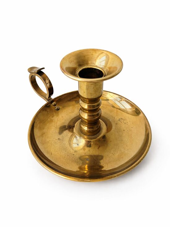 Klasisks "Chamberstick" stila rokas svečturis/ 1970-1980. gadi