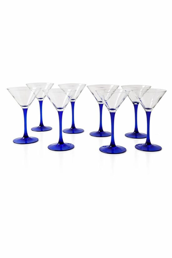 Luminarc kobalta zilas Martini glāzes