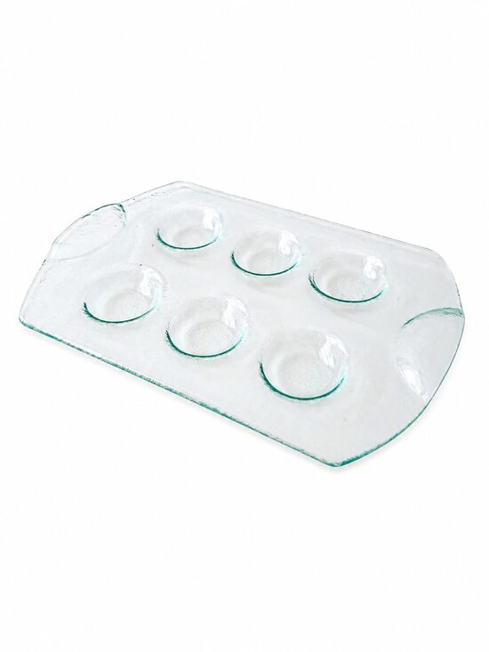 Minimalist Glass Candlestick / Egg Tray | 20th Century