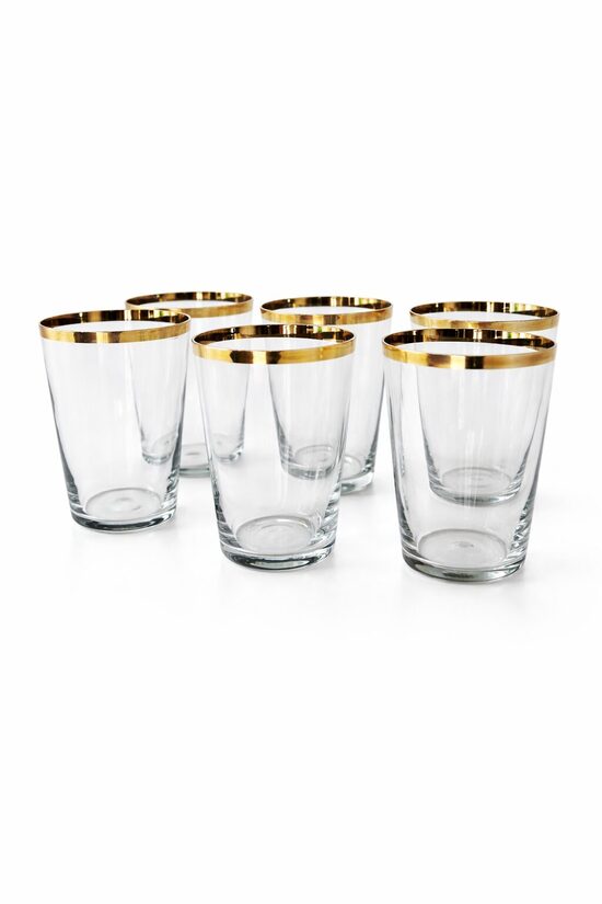 Stikla gāzes ar apzeltītu malu