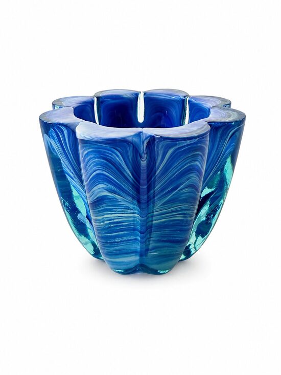 SEA Glasbruk glass vessel / candle holder, 1970s
