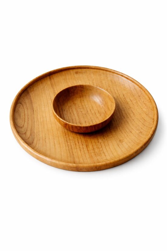 Koka trauks čipsu un mērcītes pasniegšanai 