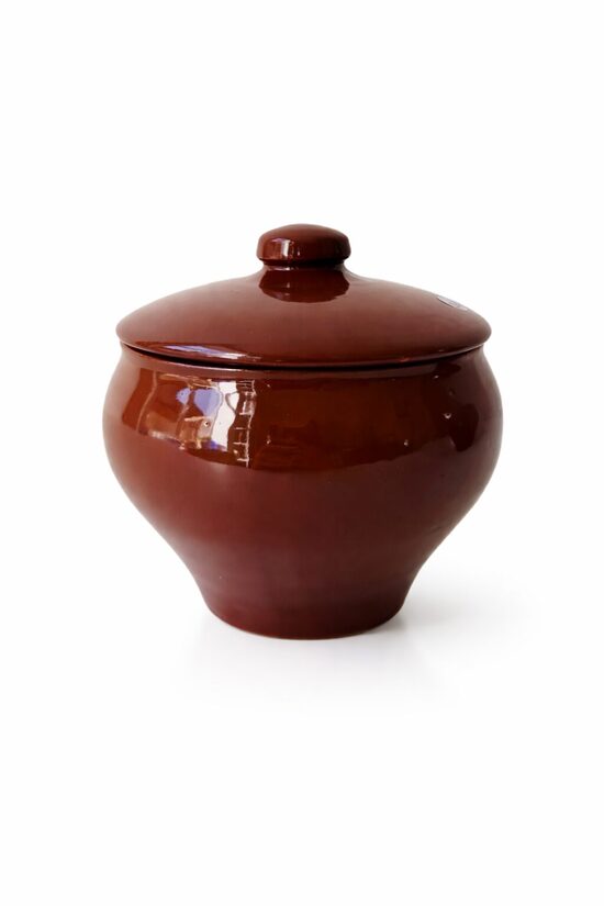 Vintage keramikas trauks ar vāku