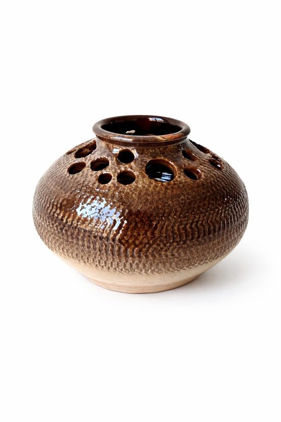 Vintage Keramikas Vāze ar caurumu rakstu – 20. gadsimta beigas