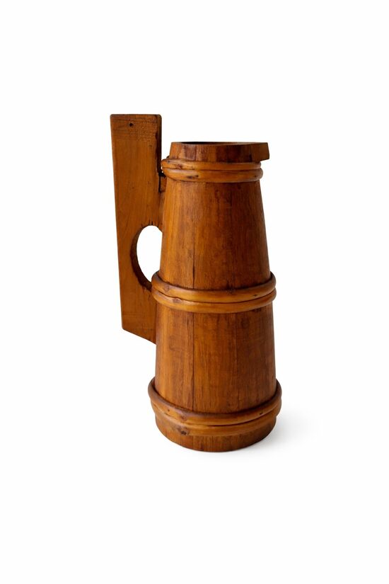 Vintage dekoratīva koka krūze