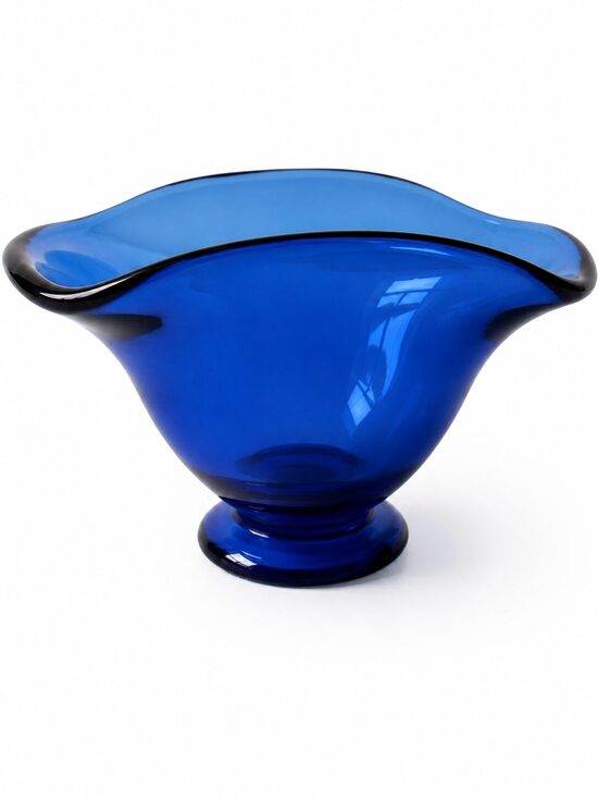 Murano blue glass dish / vase