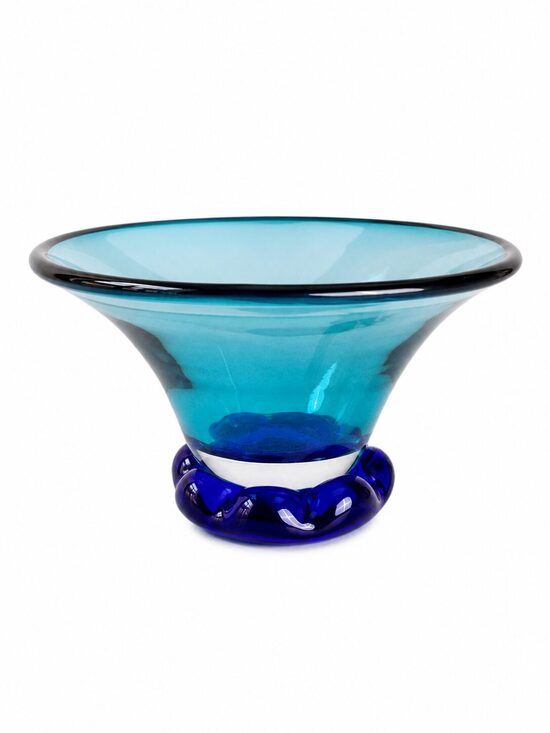 Mid-century cobalt blue glass bowl
