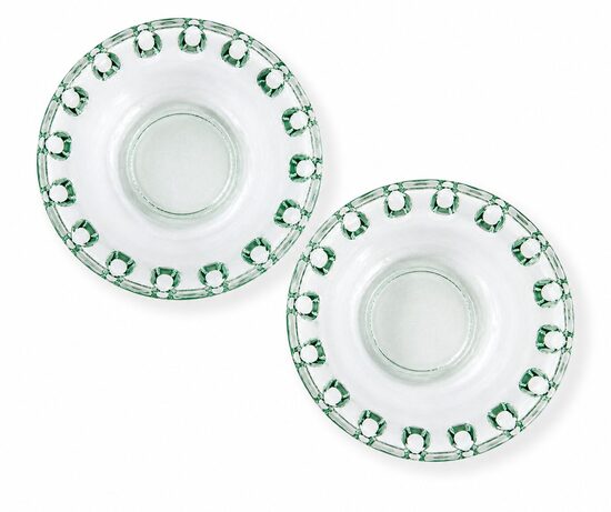 Spanish recycled glass bowls with a reticulated rim