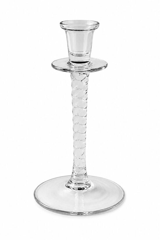 Mid-century sculpted glass candlestick