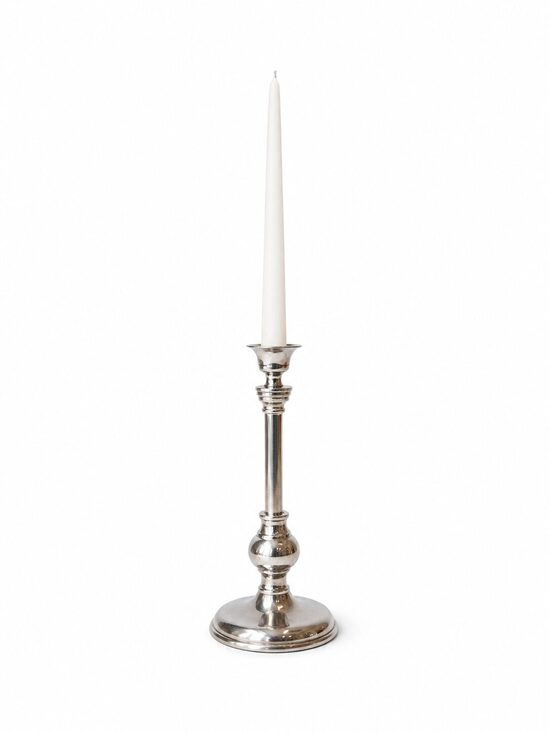 Silver-colored metal candlestick