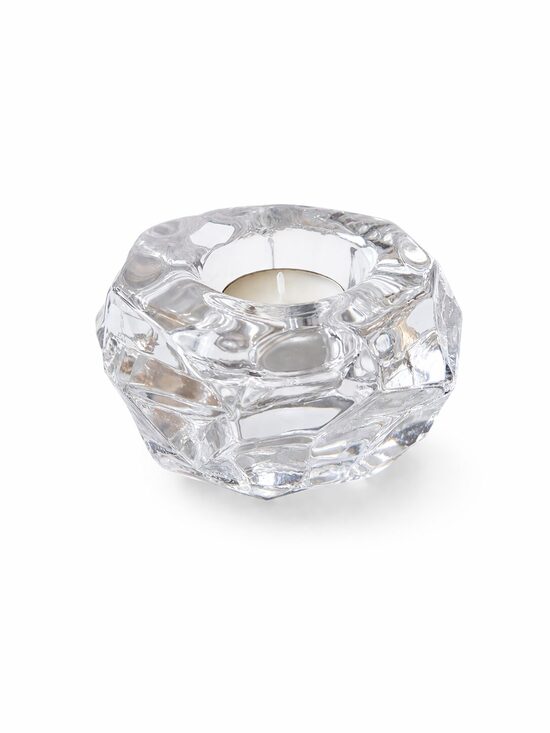 Mid-century "Icy" Glass Candle Holder