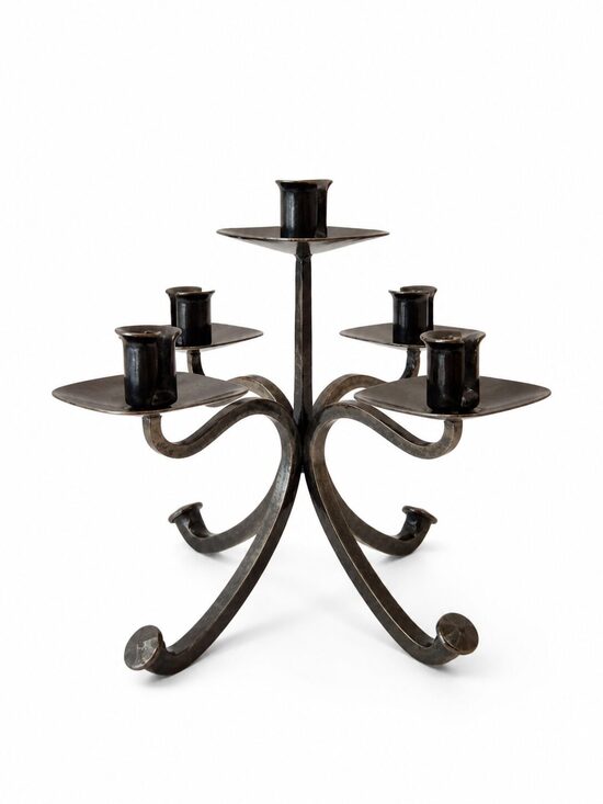 Wrought Iron Candelabra for Five Candles