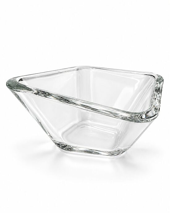 Vintage stikla trauks ar noapaļotām malām – Mid-Century Modern