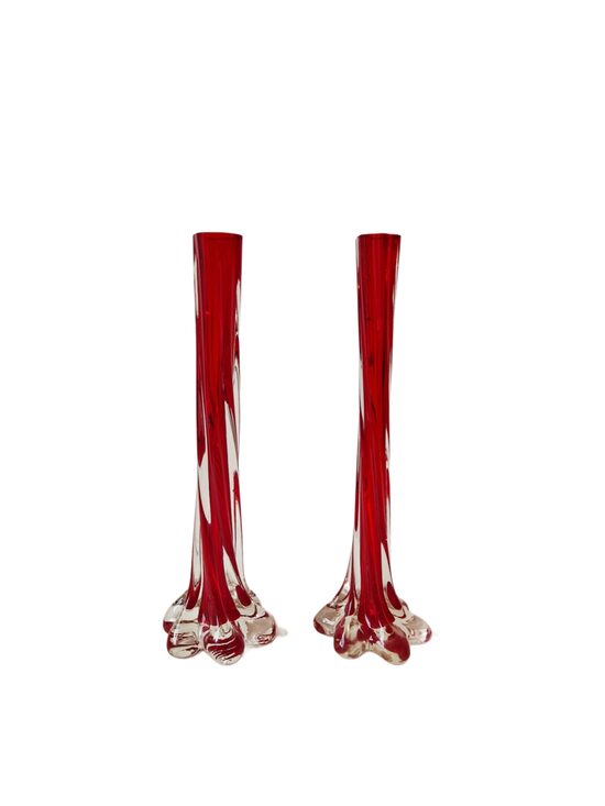 Vintage Murano soliflora vāžu pāris