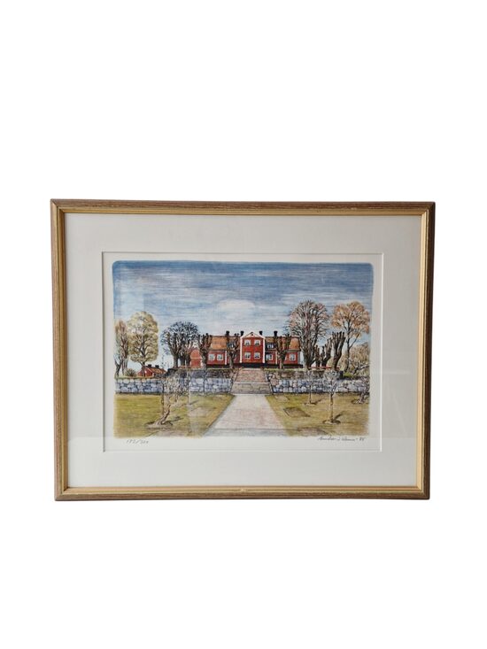 Ann Marie Lamm “Muižas ēka”, litogrāfija