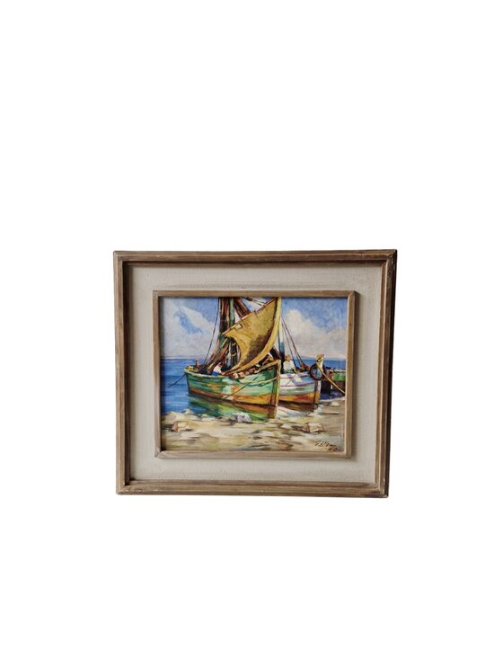 Glezna “Laivu piestātne”, eļļa