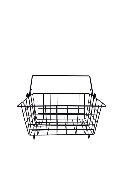 Dekoratīvs melns metāla grozs