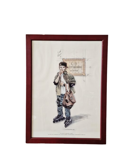 Larss Ābergs "Mazais skolnieks", litogrāfija