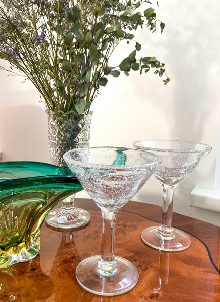 Komplekts ar pūstām Martini glāzēm
