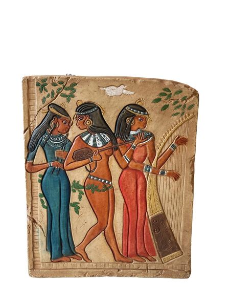 Sienas dekors ar trīs ēģiptiešu mūziķēm