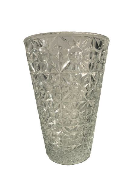 Stikla vāzes ar saulespuķu rakstu